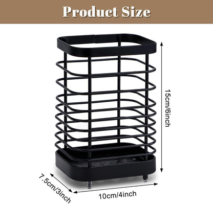 Kitchen Utensil Holder, Stainless Steel Cooking Cutlery Drainer, Storage Holder Utensil Organizer Caddy for Organize Drawer, Countertops and Tableware Storage