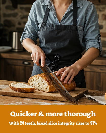 16.5" Bread Slicer, Sourdough Bread Knife for Homemade Bread | Serrated Bread Bow Knife for Smooth and Even Slices, Bread Cutter for Artisan Loaves, Bagels, and Baguettes