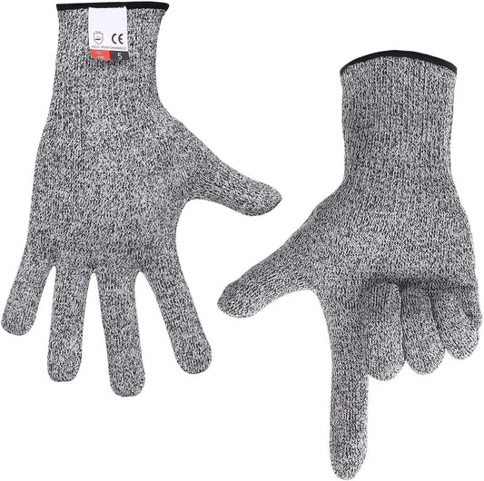 4 PCS (M+L) Cut Resistant Gloves Food Grade Level 5 Hand Protection,Kitchen Cut Gloves (Large+Medium)