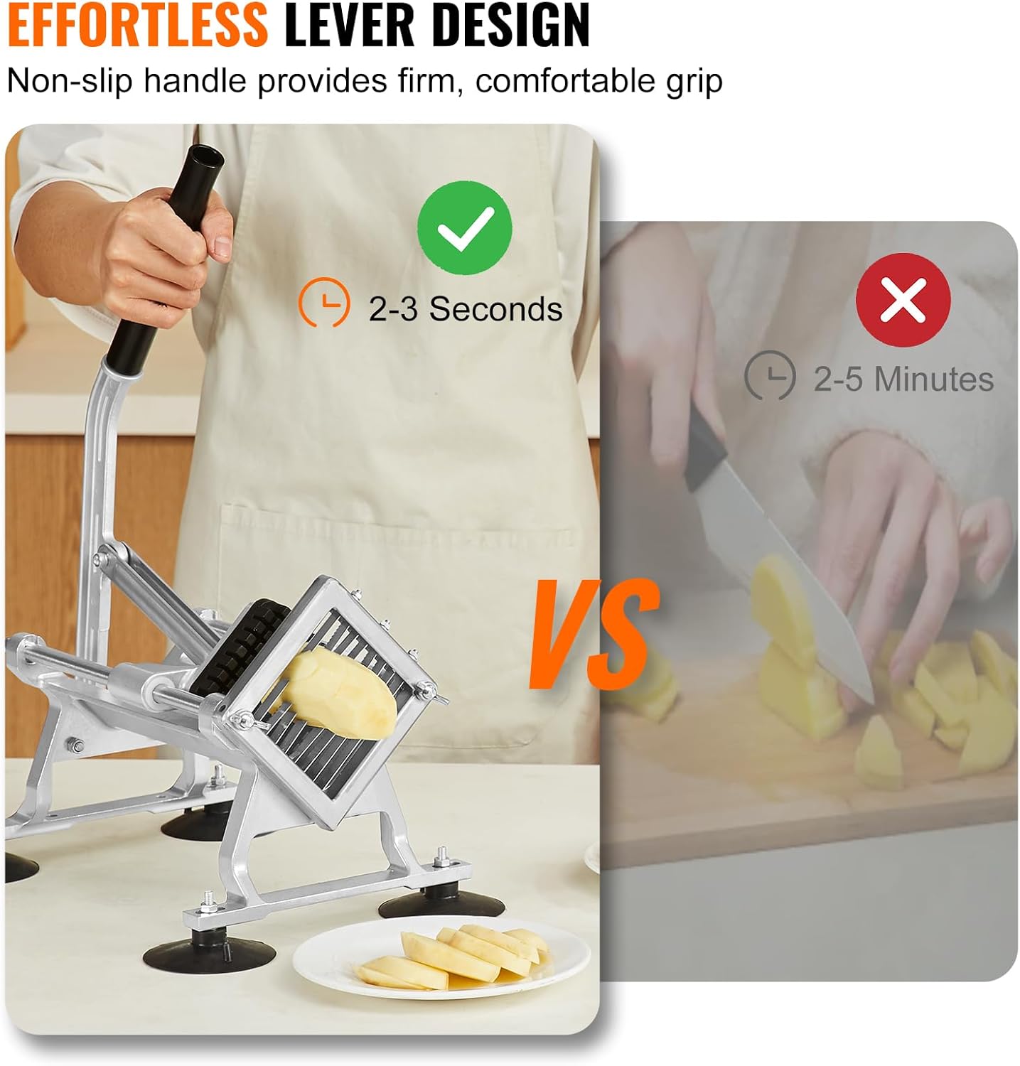 Commercial Vegetable Slicer, 1/4 and 1/2 inch Tomato Slicer, Stainless Steel and Aluminum Alloy Vegetable Cutter Slicer, Manual Tomato Slicer with Non-slip Feet, for Tomatoes, Onions, Potatoes