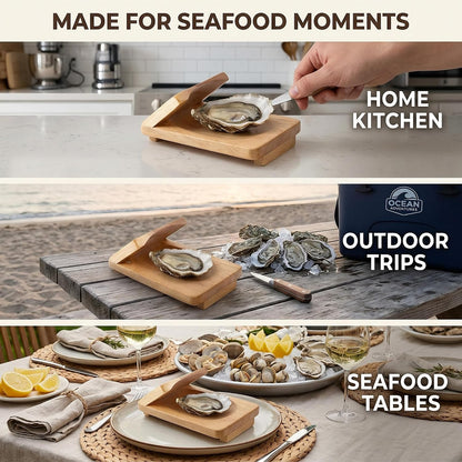 Oyster Shucking Opener Oyster Opener Seafood Clamp Tool Holder Shellfish Hand Shellcrab Oyster Knife Shucker Sheller Easy Install Easy to Use Seafood Tools Specialty Tools and Gadgets Oyster Clamp
