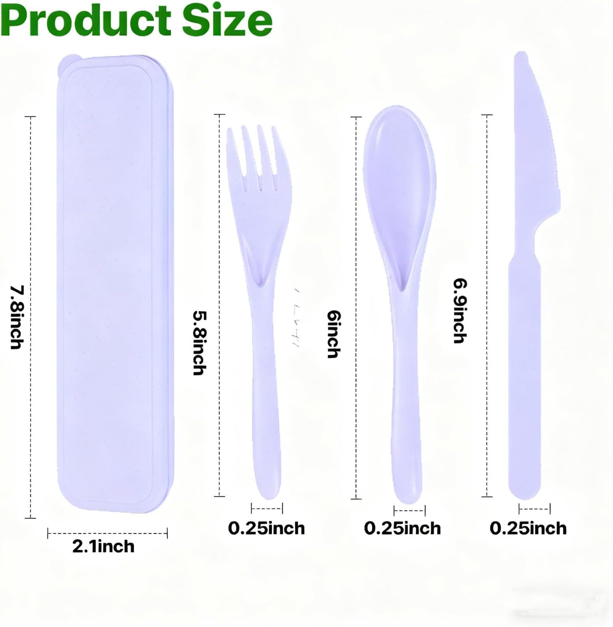 Travel Utensils with Case, Camping Utensil Sets, Wheat Straw Portable Knife Fork Spoons Tableware, Reusable Utensils for Lunch Box (Black)