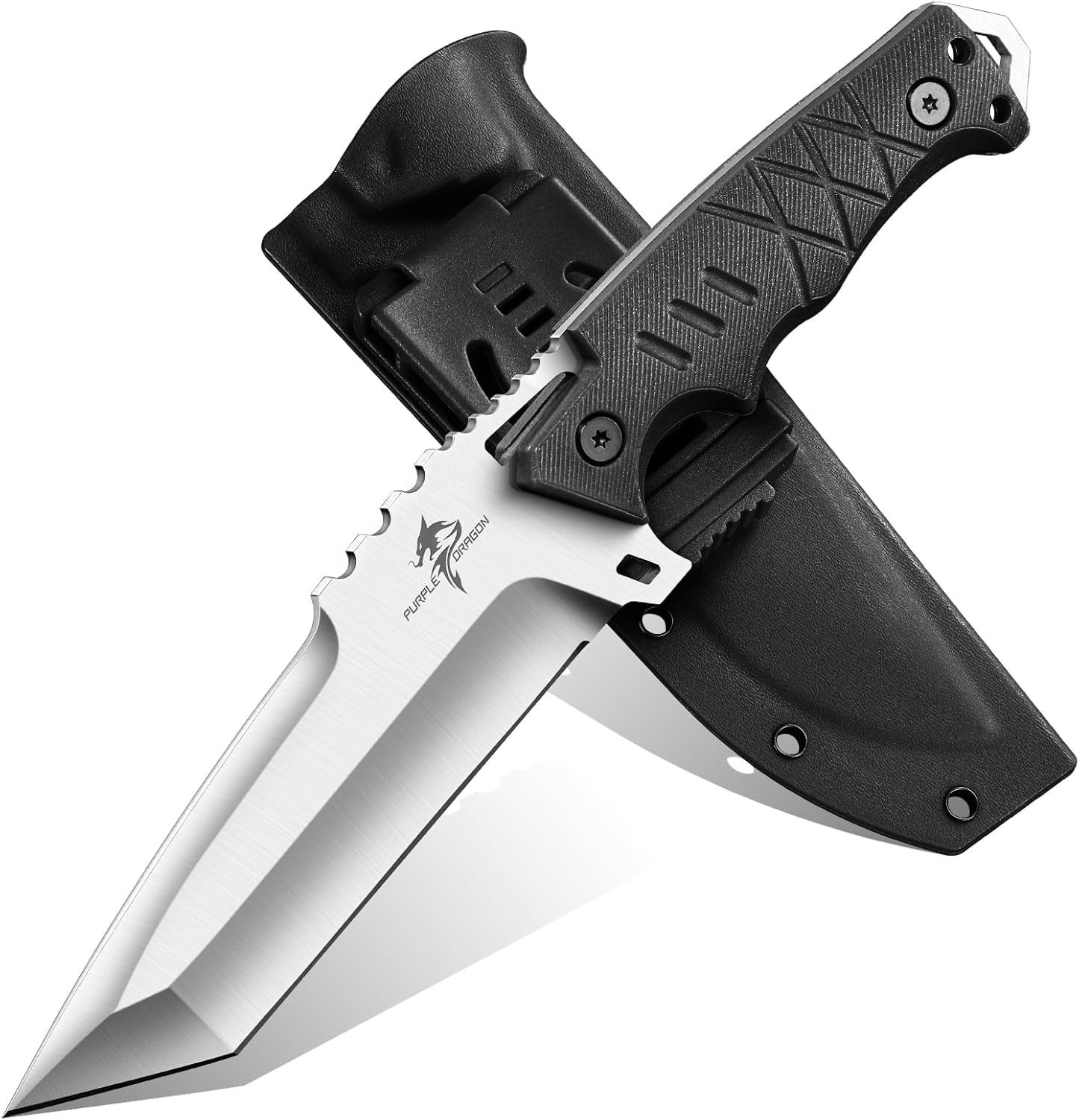 Fixed Blade Knife with Kydex Sheath - Plain Blade | D2 Steel Blade, Ergonomic G10 Handle, Gift Box, Outdoor Survival Gear, for Bushcraft Survival and Hiking