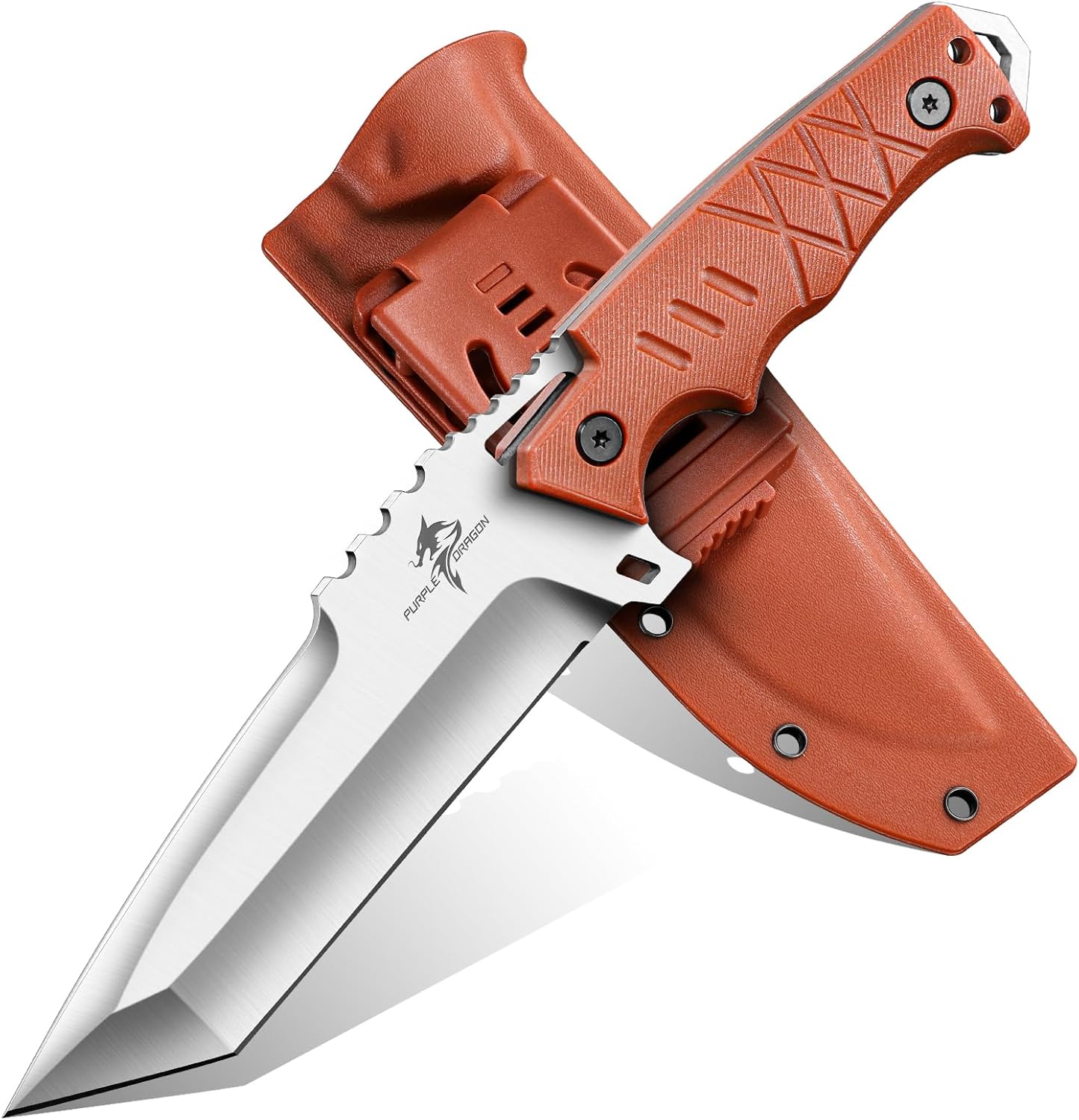 Fixed Blade Knife with Kydex Sheath - Plain Blade | D2 Steel Blade, Ergonomic G10 Handle, Gift Box, Outdoor Survival Gear, for Bushcraft Survival and Hiking