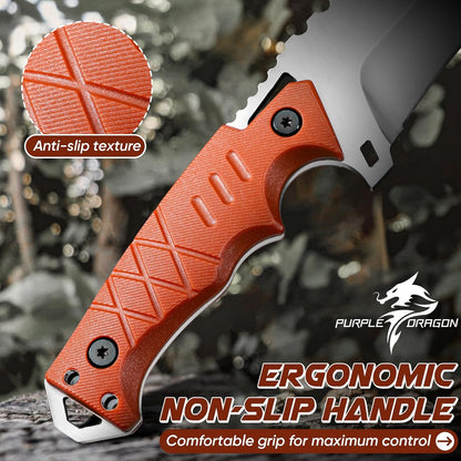 Fixed Blade Knife with Kydex Sheath - Plain Blade | D2 Steel Blade, Ergonomic G10 Handle, Gift Box, Outdoor Survival Gear, for Bushcraft Survival and Hiking