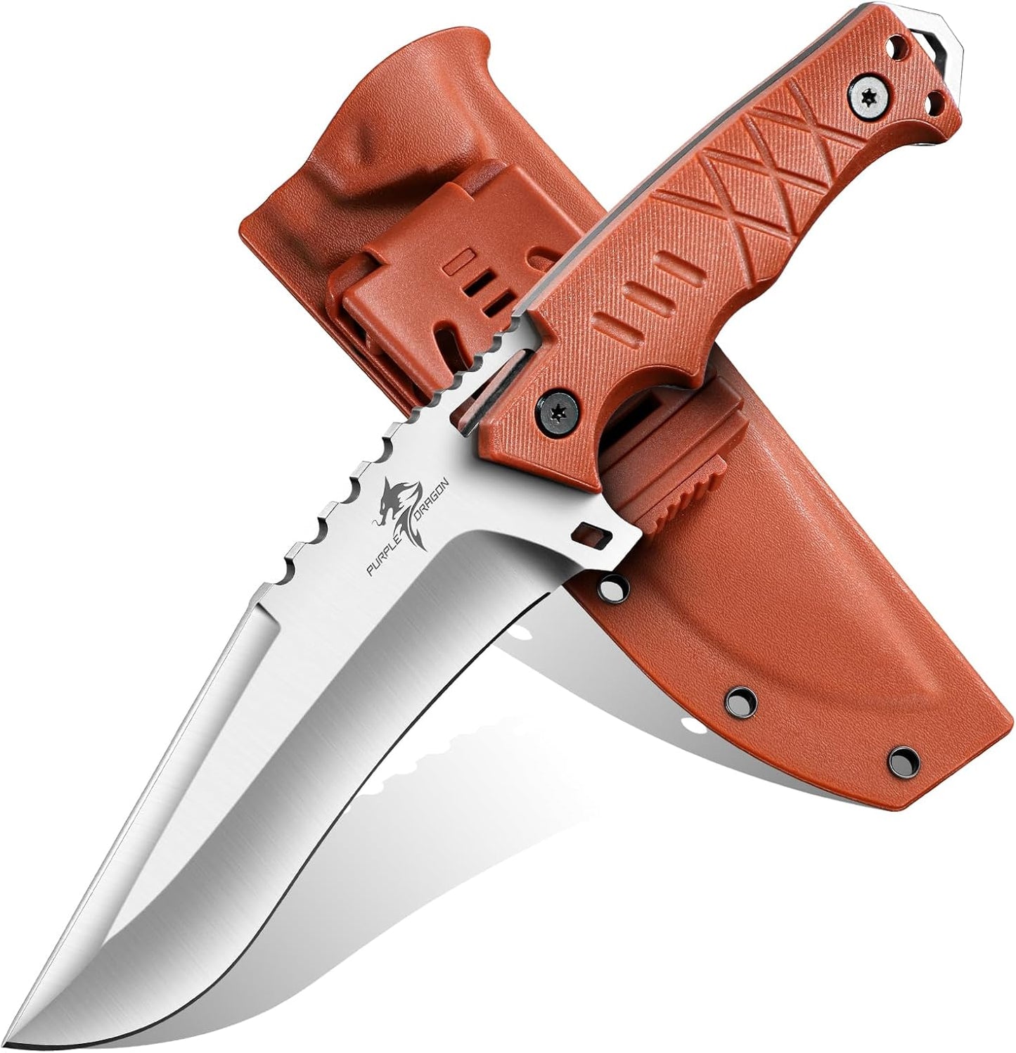 Fixed Blade Knife with Kydex Sheath - Plain Blade | D2 Steel Blade, Ergonomic G10 Handle, Gift Box, Outdoor Survival Gear, for Bushcraft Survival and Hiking