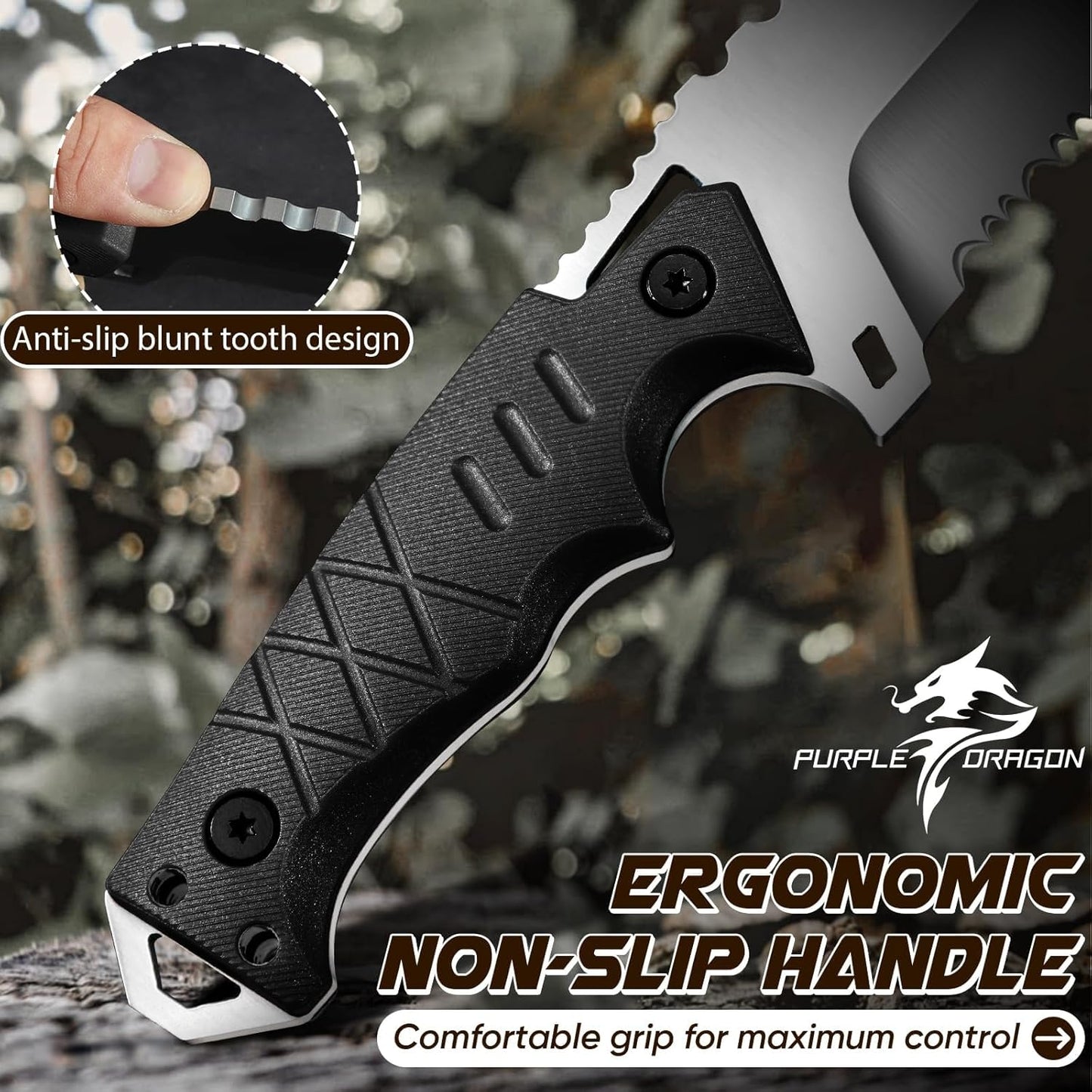 Fixed Blade Knife with Kydex Sheath - Plain Blade | D2 Steel Blade, Ergonomic G10 Handle, Gift Box, Outdoor Survival Gear, for Bushcraft Survival and Hiking