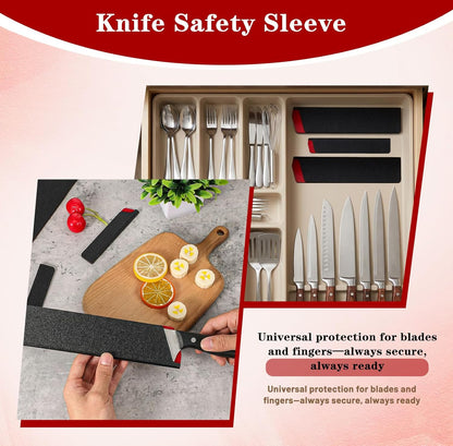 3Pcs Knife Edge Guards, Chef's Knife Sheath Cover Universal Blade Covers ABS Protective Blade Sheaths for Chef Paring Kitchen Knives