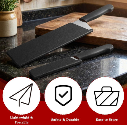 3Pcs Knife Edge Guards, Chef's Knife Sheath Cover Universal Blade Covers ABS Protective Blade Sheaths for Chef Paring Kitchen Knives
