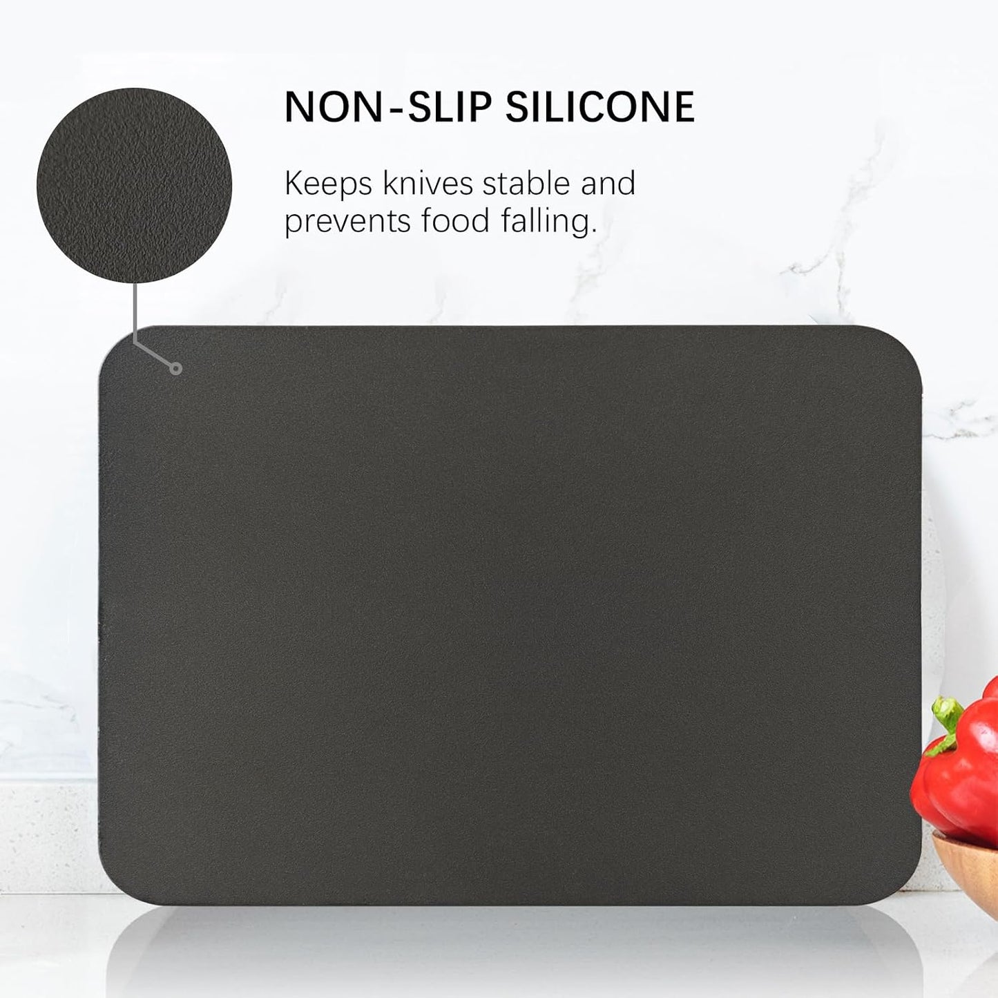 Thick TPU Cutting Boards for Kitchen, Rubber Flexible Cutting Board Mats, Nonslip Silicone Chopping Mats Foldable BPA Free Knife Friendly Non-Toxic Dishwasher Safe