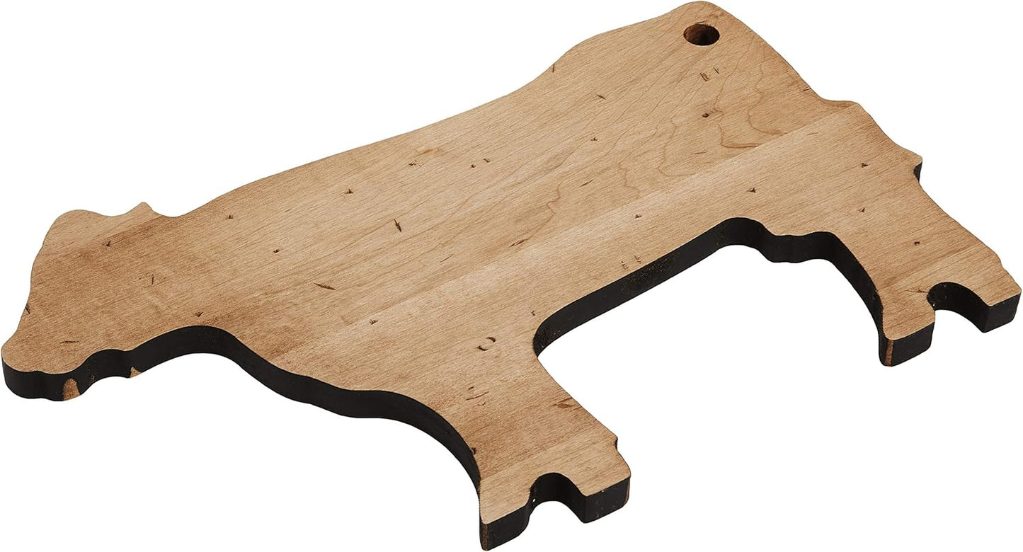14-Inch-by-9-Inch Maple Wood Cutting Board, Pig-Shaped