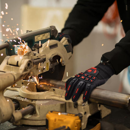 TPR Impact Reducing Work Gloves for Men,ANSI A3 Cut Resistant,Micro-Foam Nitrile Coated,Anti-Abrasion & Firm Grip,Ideal for Light Oil Work,Construction,Mechanics,Glass Handling,KG30NB