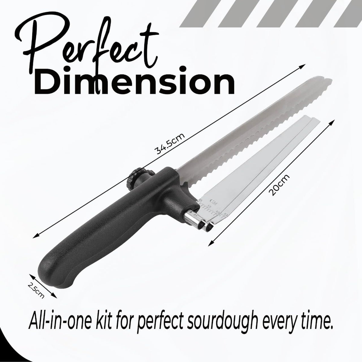 Bread Slicer for Homemade Bread, Cake Knife, Adjustable Slicing Guide | Sourdough Baking Supplies, Sour Dough tools, Lame, Scoring Tool, Serrated Knives, Accessories for Sourdough Rounds