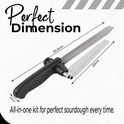 Bread Slicer for Homemade Bread, Cake Knife, Adjustable Slicing Guide | Sourdough Baking Supplies, Sour Dough tools, Lame, Scoring Tool, Serrated Knives, Accessories for Sourdough Rounds