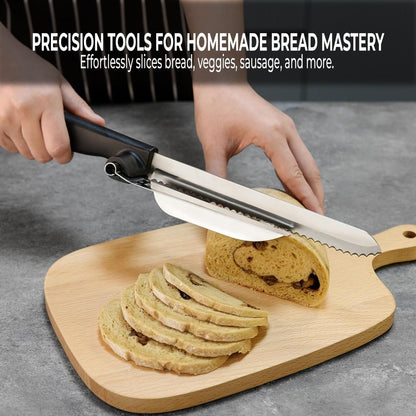 Bread Slicer for Homemade Bread, Cake Knife, Adjustable Slicing Guide | Sourdough Baking Supplies, Sour Dough tools, Lame, Scoring Tool, Serrated Knives, Accessories for Sourdough Rounds