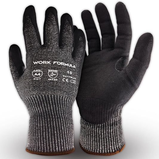 2/5 Pack Snug Fit Cut Resistant Gloves, ANSI A4, XS-3XL, Men/Women, Metal/Glass/Wood/Box Cutting, Fishing, HVAC