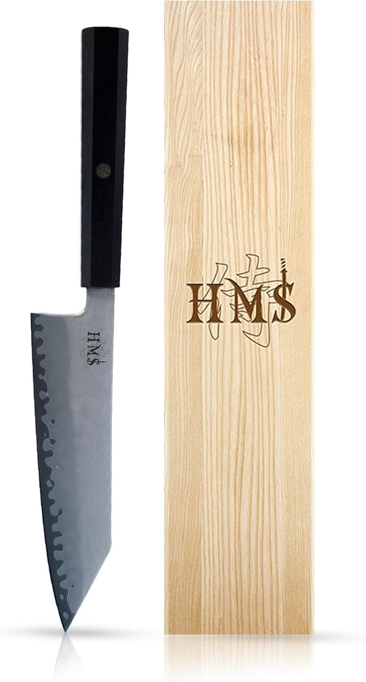 7-Inch Kiritsuke Chef Knife, Japanese HAP40 Triple-Layer Steel Kitchen Knife for Slicing and Chopping, Precision Kiritsuke Japanese Knife with Ergonomic Handle
