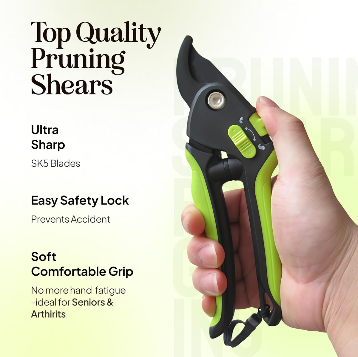 2-Pack Stainless Steel Gardening Scissors, Pruning Shears and Clippers for Gardening