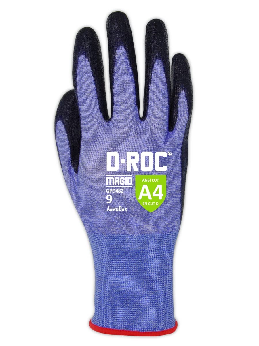 Magid AeroDex A4 Cut Gloves, Polyurethane, 1 Pair, Size 6/XS