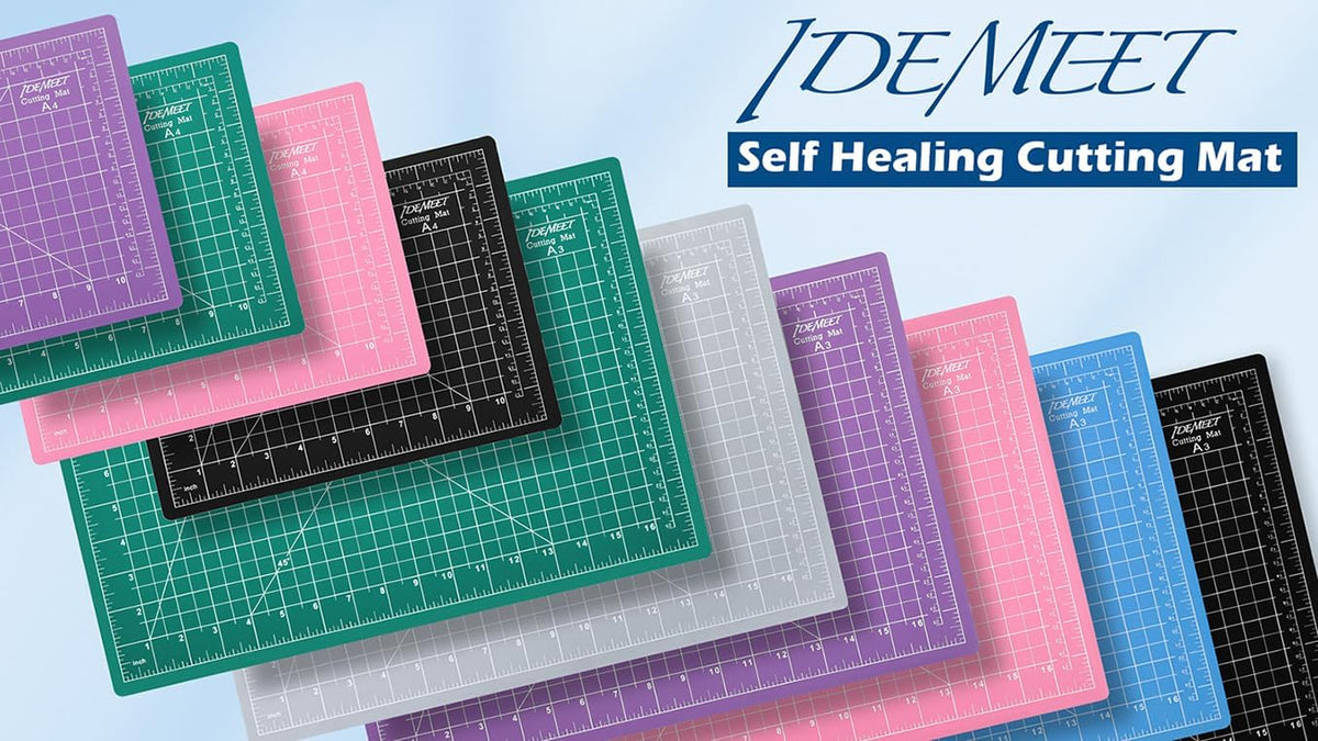 Density-upgraded 9"x12" Self Healing Cutting Mat, Rotary Sewing Mat for Crafts, 5-Ply Blade Table Protector Cut Board for Fabric Leather Cutting Quilting Modeling Hobby Project, A4, Blue