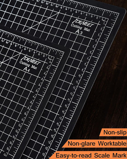 Density-upgraded 9"x12" Self Healing Cutting Mat, Rotary Sewing Mat for Crafts, 5-Ply Blade Table Protector Cut Board for Fabric Leather Cutting Quilting Modeling Hobby Project, A4, Blue