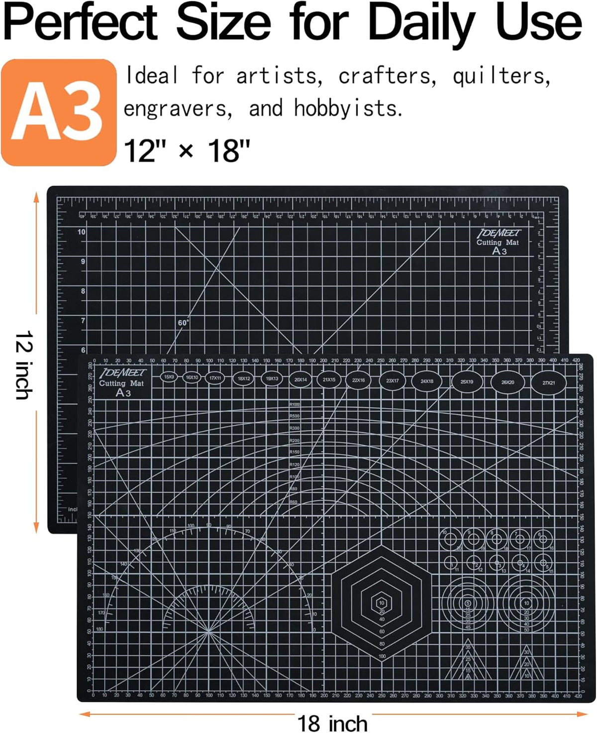 Density-upgraded 9"x12" Self Healing Cutting Mat, Rotary Sewing Mat for Crafts, 5-Ply Blade Table Protector Cut Board for Fabric Leather Cutting Quilting Modeling Hobby Project, A4, Blue