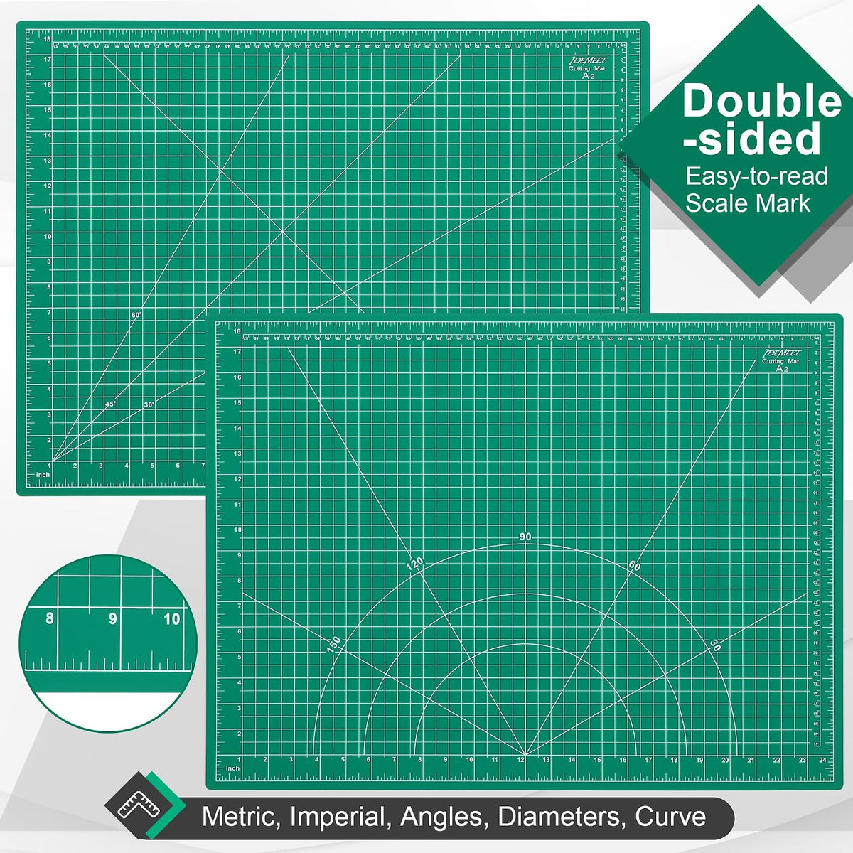 Density-upgraded 9"x12" Self Healing Cutting Mat, Rotary Sewing Mat for Crafts, 5-Ply Blade Table Protector Cut Board for Fabric Leather Cutting Quilting Modeling Hobby Project, A4, Blue