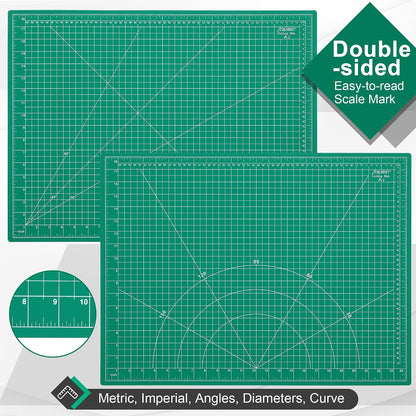 Density-upgraded 9"x12" Self Healing Cutting Mat, Rotary Sewing Mat for Crafts, 5-Ply Blade Table Protector Cut Board for Fabric Leather Cutting Quilting Modeling Hobby Project, A4, Blue