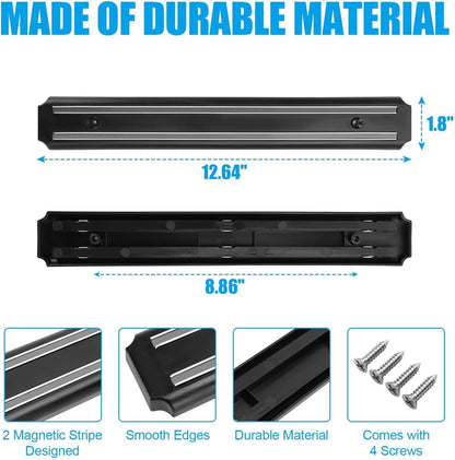 Magnetic Tool Holder Strip for Blackstone Griddle, Utensil Holder Accessories for Kitchen, 2 Pack Outdoor BBQ Multipurpose Magnetic Knife Storage Rack, Magnet Grill Tool Holder (12.64" x 1.8")
