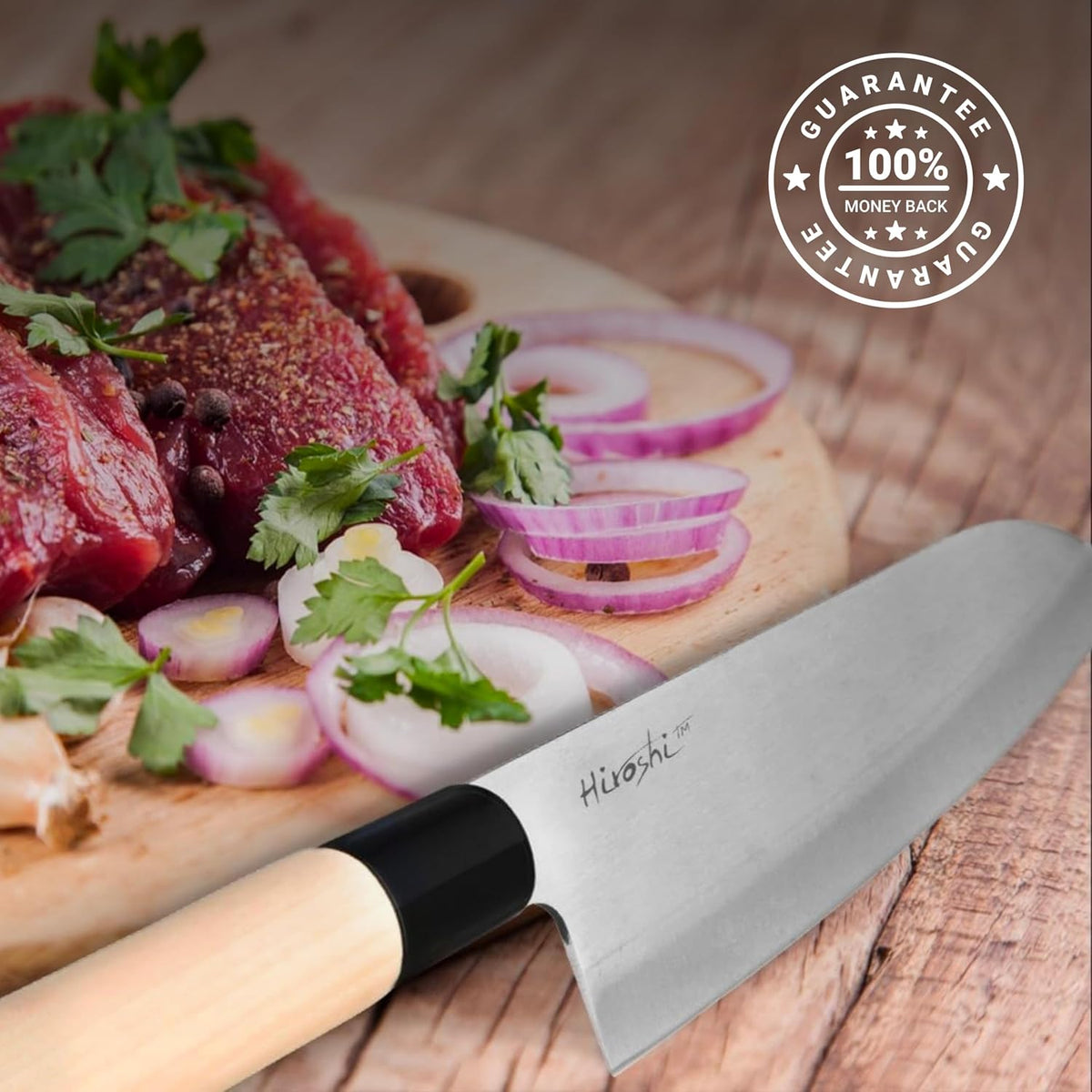 Sushi & Sashimi Knife Set 4-Piece High Carbon Stainless Steel Japanese Chef Knives with Beech Wood Handle Professional Kitchen Knife Set for Precision Cutting