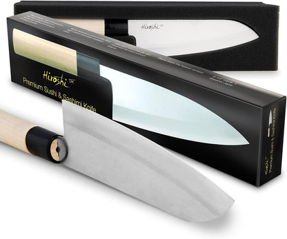 Sushi & Sashimi Knife Set 4-Piece High Carbon Stainless Steel Japanese Chef Knives with Beech Wood Handle Professional Kitchen Knife Set for Precision Cutting