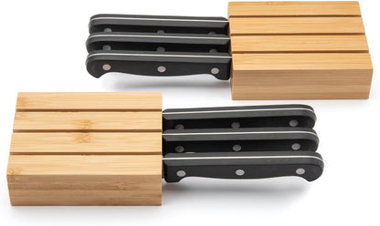 Bamboo Drawer Organizer - Expandable Silverware Organizer & Utensil Drawer Organizer, Cutlery Tray with Dividers, 7-9 Slots- Kitchen Organizer for Utensils & Flatware (Natural)