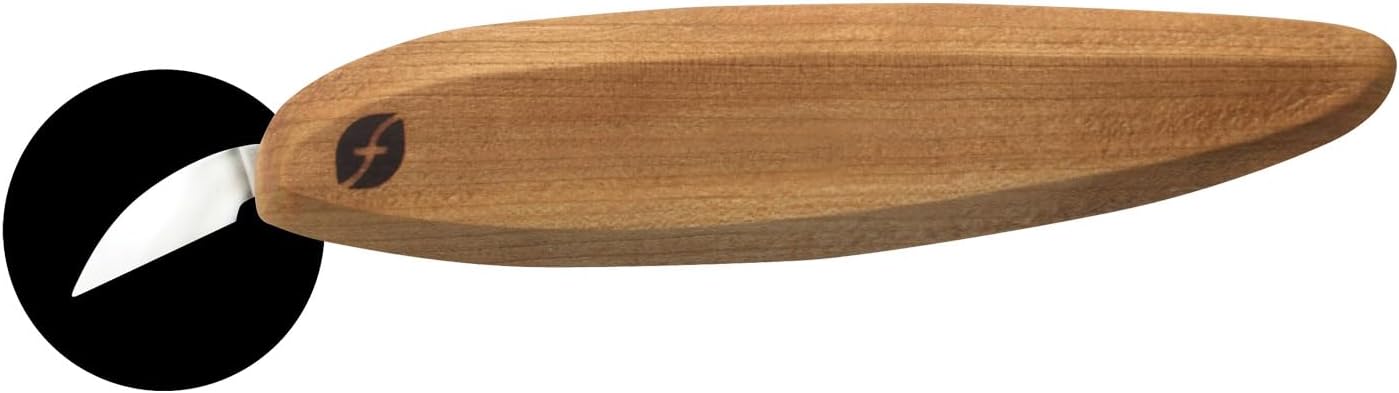 Pro Series Wood Carving Tools - USA-Made 1 Inch Chip Carving Knife, Full Flat Grind Blade, Ergonomic Knife Handle (FP04)