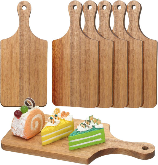 6 Pcs Thicken Cutting Board Bulk Wood Board for Chopping Serving Charcuterie Material for Laser Engraving Mother' Day Wedding Housewarming Gift(Acacia)