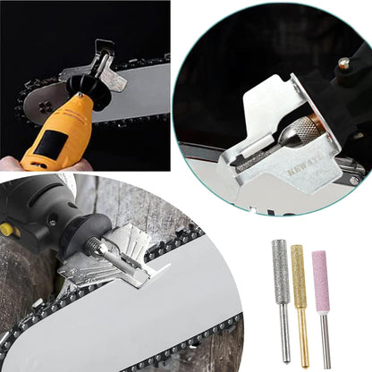 20Pc Chainsaw Sharpening Kit Diamond Burr Files Angle Guide for Drill Chain Saw Blade Lawn Mower