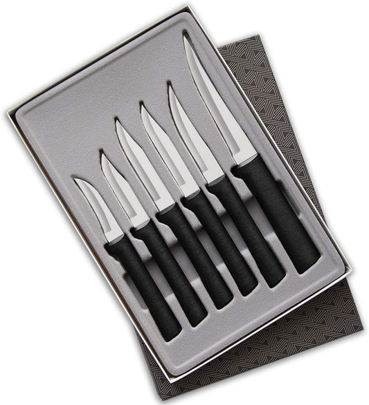 All-Star Paring Gift Set (G252), Black Handle | 6-Piece Knife Set , Stainless Steel Blade, Black Resin Handle