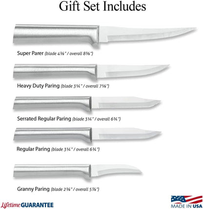 All-Star Paring Gift Set (G252), Black Handle | 6-Piece Knife Set , Stainless Steel Blade, Black Resin Handle