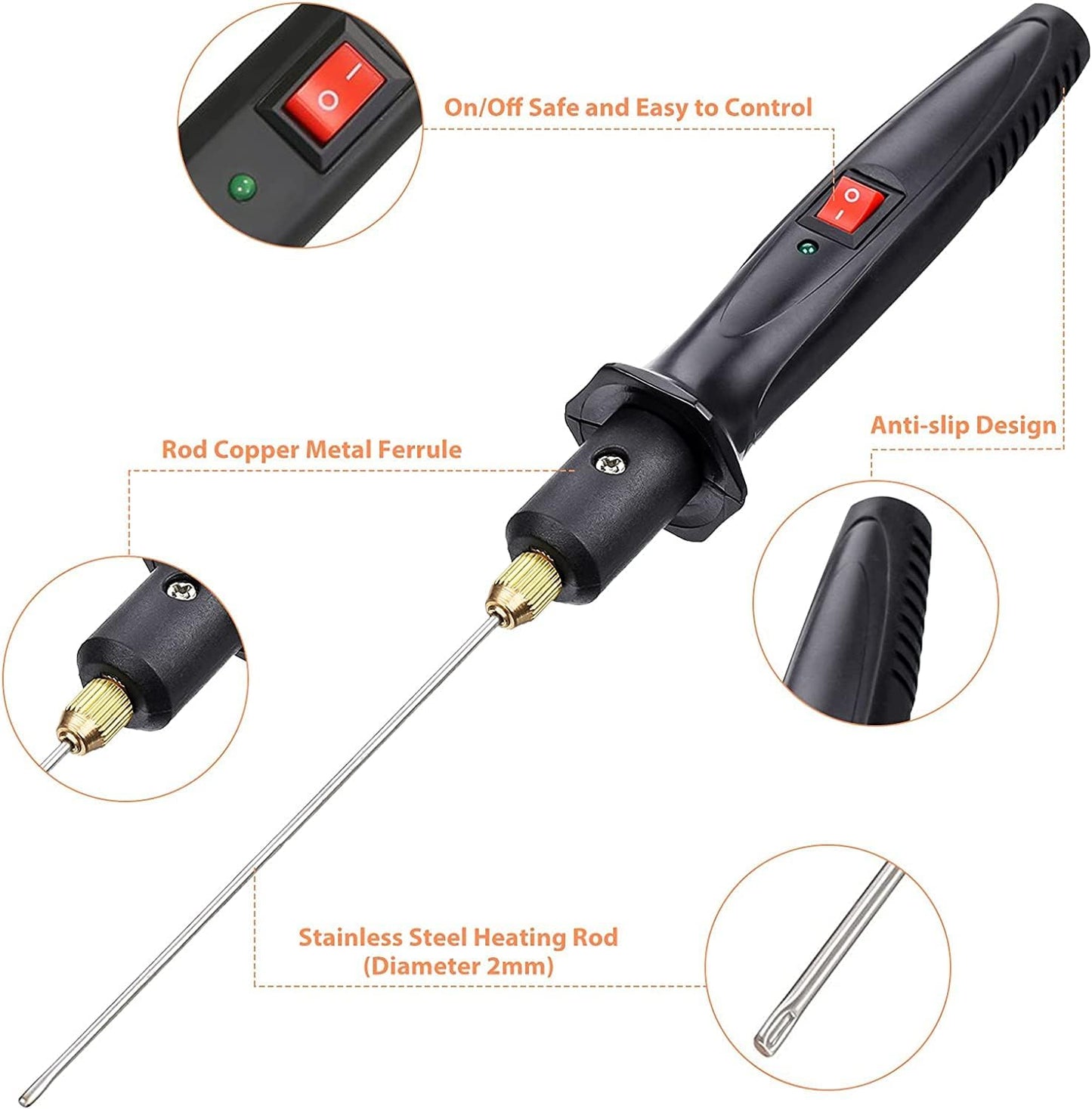 Upgraded 15W Hot Knife Foam Cutter, 10CM Styrofoam Cutting Pen with Power Button, Indicator Light & 100-240V Power Adaptor for DIY Projects and Carving