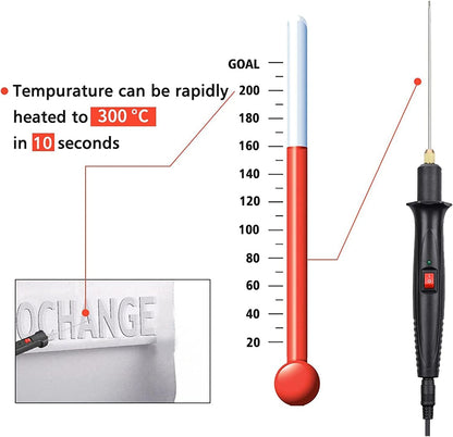Upgraded 15W Hot Knife Foam Cutter, 10CM Styrofoam Cutting Pen with Power Button, Indicator Light & 100-240V Power Adaptor for DIY Projects and Carving