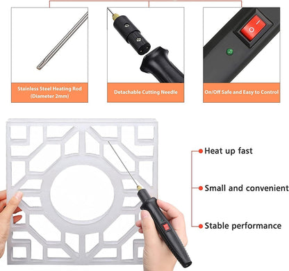 Upgraded 15W Hot Knife Foam Cutter, 10CM Styrofoam Cutting Pen with Power Button, Indicator Light & 100-240V Power Adaptor for DIY Projects and Carving