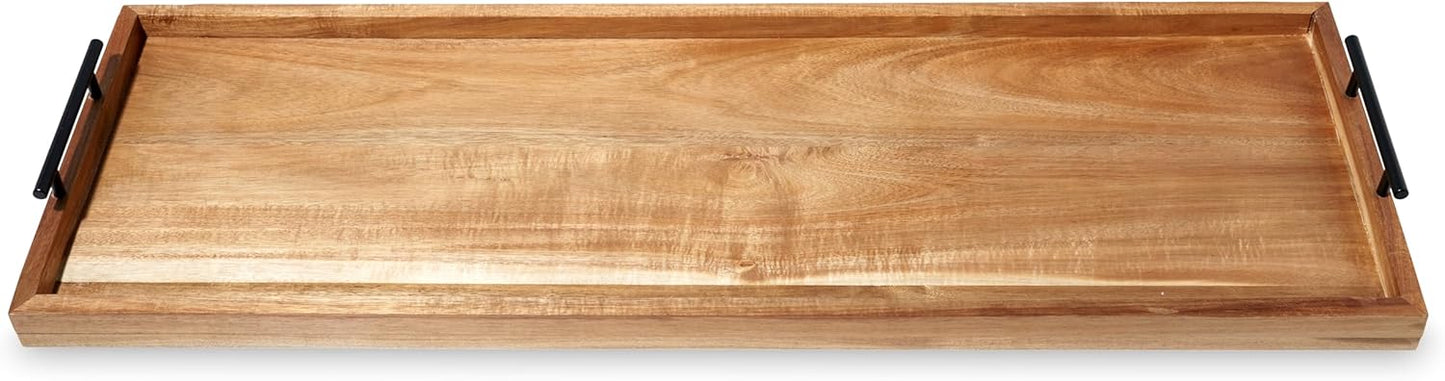 Acacia Cheese Board and Knife Set, Footed Cheese Snack Tray and Cheese Knives Set Cooking Accessories, 16inch Diameter