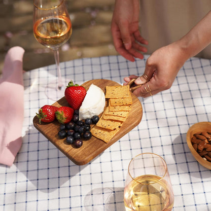 Acacia Cheese Board and Knife Set, Footed Cheese Snack Tray and Cheese Knives Set Cooking Accessories, 16inch Diameter