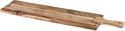 Acacia Cheese Board and Knife Set, Footed Cheese Snack Tray and Cheese Knives Set Cooking Accessories, 16inch Diameter