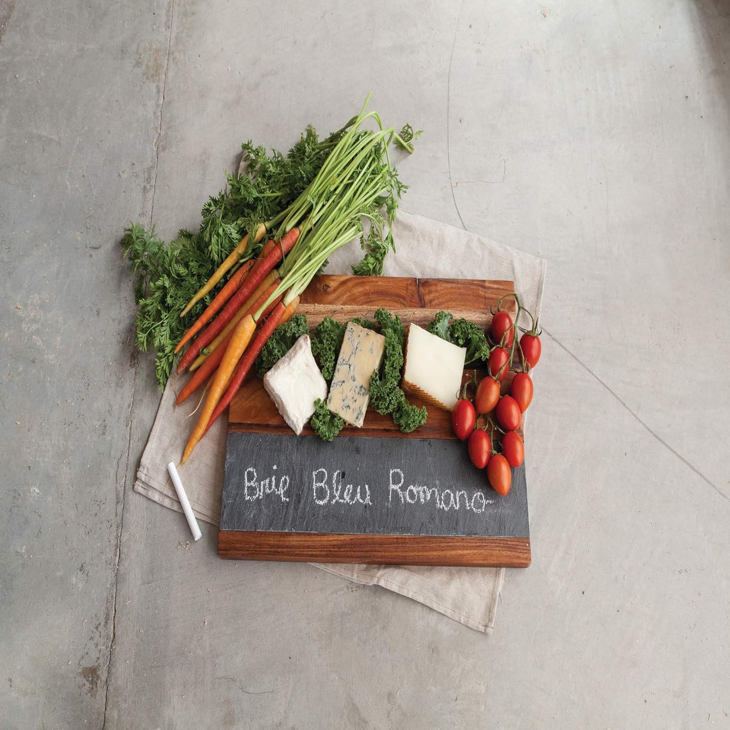 Acacia Cheese Board and Knife Set, Footed Cheese Snack Tray and Cheese Knives Set Cooking Accessories, 16inch Diameter