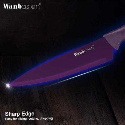 Black Stainless Steel Knife Set, Sharp Kitchen Knife Set Professional, Kitchen Knife Set Dishwasher Safe with Covers for Cooking