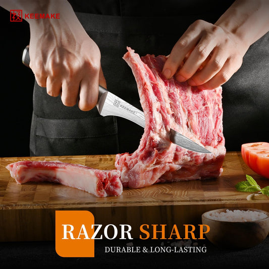 Fillet Knife 6 Inch, Super Sharp Boning Knife High Carbon Stainless Steel Deboning Knives for Meat Cutting, Fish Knive with Ergonomic Pakkawood Handle with Gift Box, Father Day Gifts