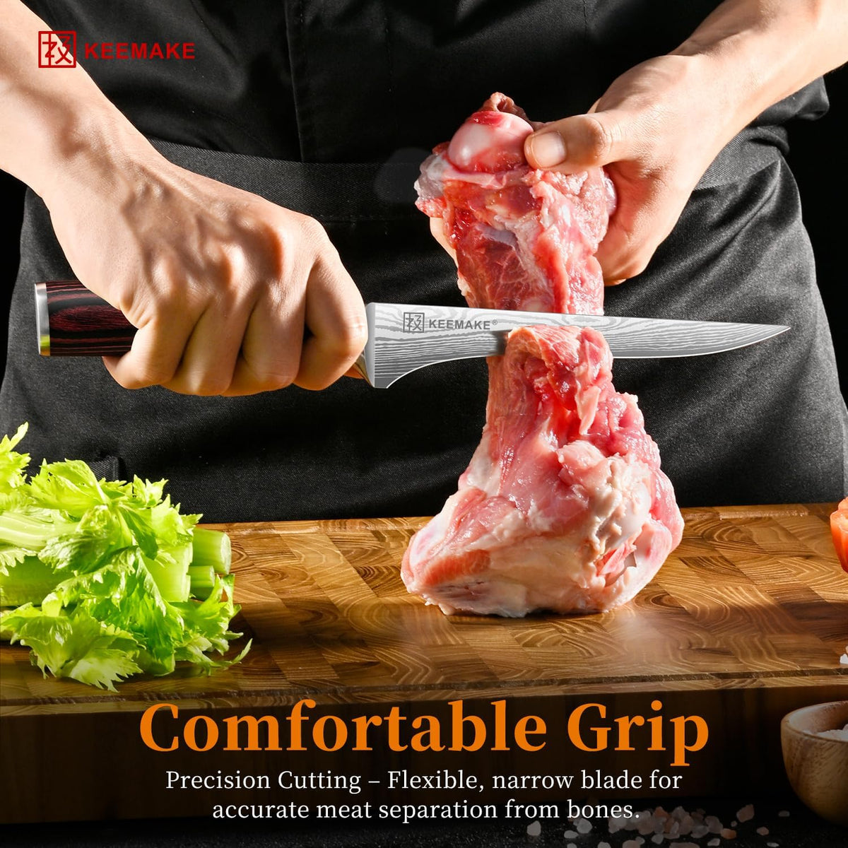 Fillet Knife 6 Inch, Super Sharp Boning Knife High Carbon Stainless Steel Deboning Knives for Meat Cutting, Fish Knive with Ergonomic Pakkawood Handle with Gift Box, Father Day Gifts