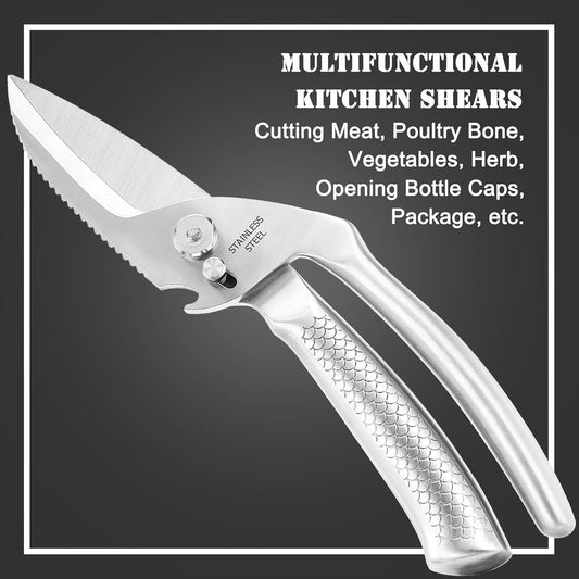 Heavy Duty Poultry Shears for Food, Dishwasher Safe Kitchen Scissor | 3CR14 All-steel Forged Multi-function Detachable Kitchen Shears for Spatchcock Turkey,Chicken,Salad