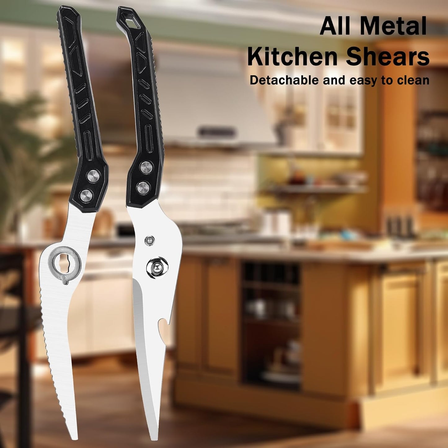 Heavy Duty Poultry Shears for Food, Dishwasher Safe Kitchen Scissor | 3CR14 All-steel Forged Multi-function Detachable Kitchen Shears for Spatchcock Turkey,Chicken,Salad