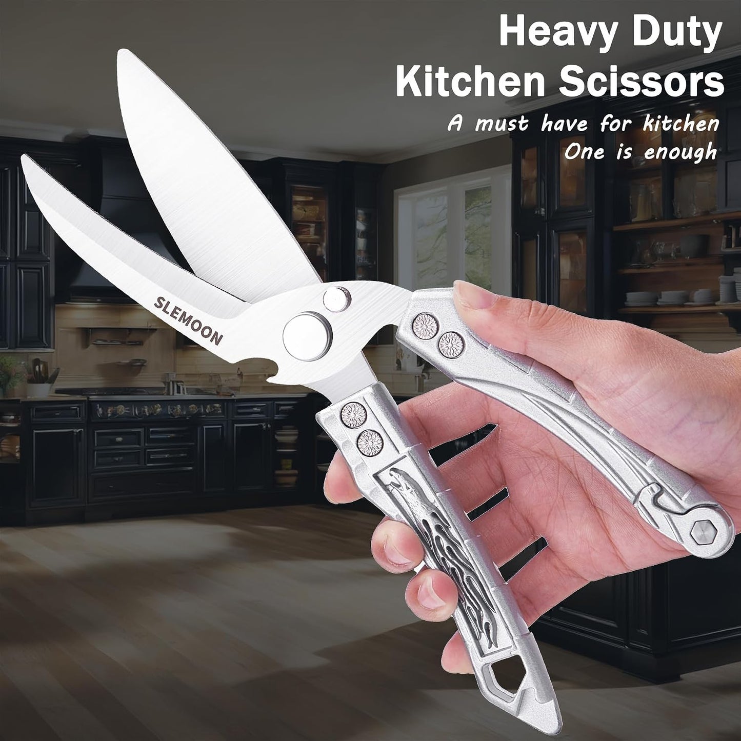 Heavy Duty Poultry Shears for Food, Dishwasher Safe Kitchen Scissor | 3CR14 All-steel Forged Multi-function Detachable Kitchen Shears for Spatchcock Turkey,Chicken,Salad